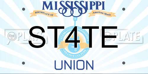 ST4TE Mississippi License Plate