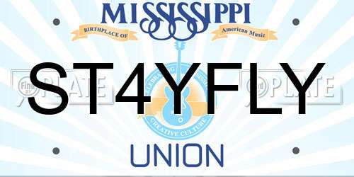 ST4YFLY Mississippi License Plate