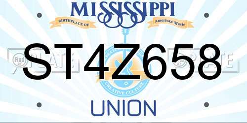 ST4Z658 Mississippi License Plate