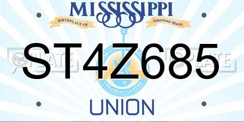 ST4Z685 Mississippi License Plate