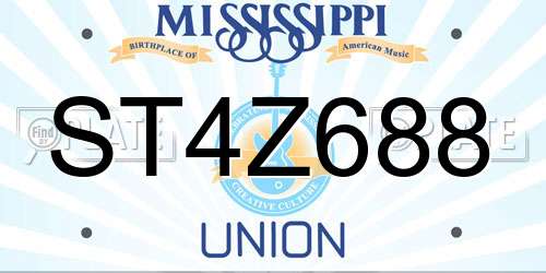 ST4Z688 Mississippi License Plate