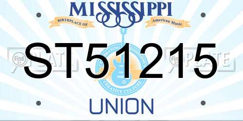 ST51215 Mississippi License Plate