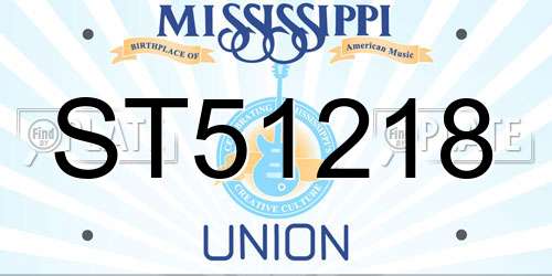 ST51218 Mississippi License Plate