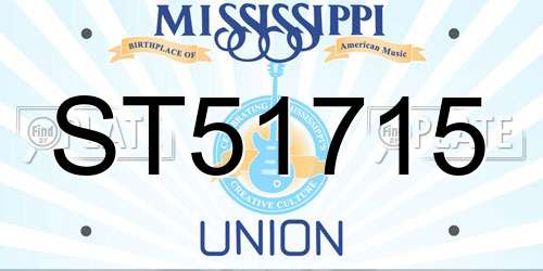 ST51715 Mississippi License Plate