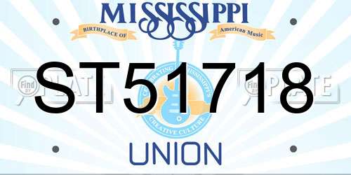 ST51718 Mississippi License Plate