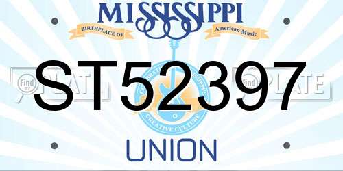 ST52397 Mississippi License Plate