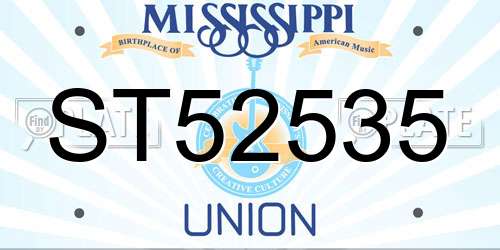 ST52535 Mississippi License Plate