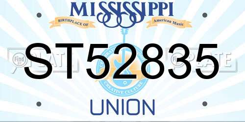 ST52835 Mississippi License Plate