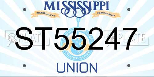 ST55247 Mississippi License Plate