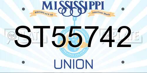 ST55742 Mississippi License Plate