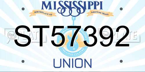 ST57392 Mississippi License Plate