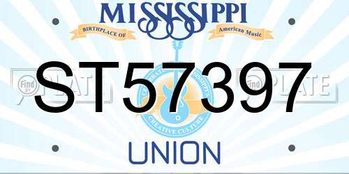 ST57397 Mississippi License Plate