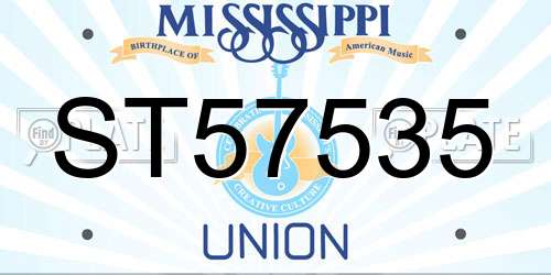 ST57535 Mississippi License Plate