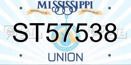 ST57538 Mississippi License Plate
