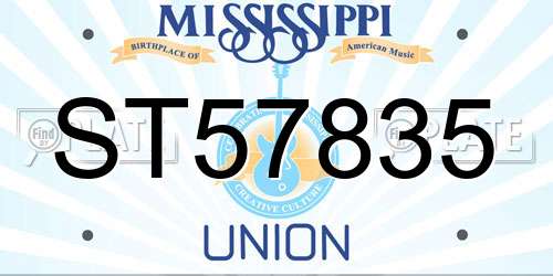 ST57835 Mississippi License Plate
