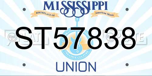 ST57838 Mississippi License Plate