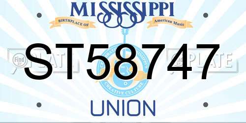 ST58747 Mississippi License Plate