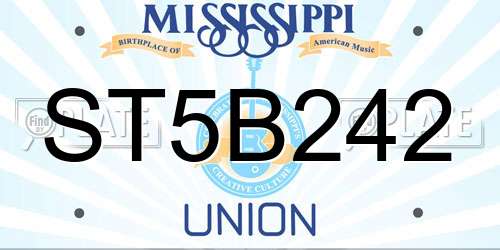 ST5B242 Mississippi License Plate