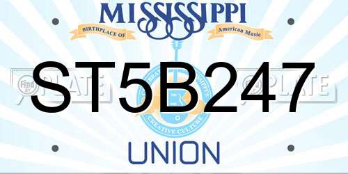 ST5B247 Mississippi License Plate