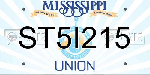ST5I215 Mississippi License Plate
