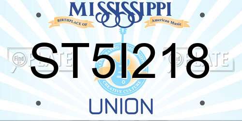 ST5I218 Mississippi License Plate
