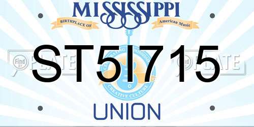 ST5I715 Mississippi License Plate
