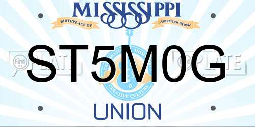 ST5M0G Mississippi License Plate