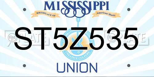 ST5Z535 Mississippi License Plate