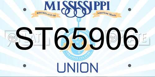 ST65906 Mississippi License Plate