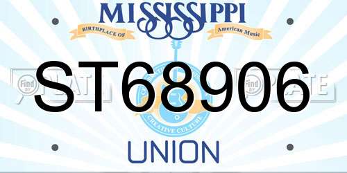 ST68906 Mississippi License Plate