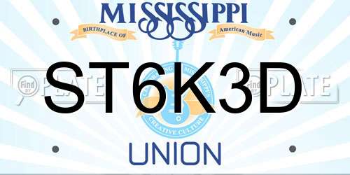 ST6K3D Mississippi License Plate