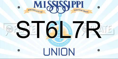 ST6L7R Mississippi License Plate