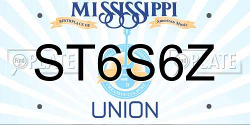 ST6S6Z Mississippi License Plate