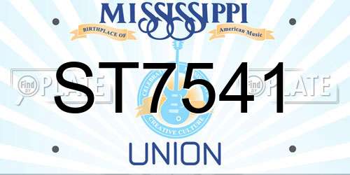 ST7541 Mississippi License Plate