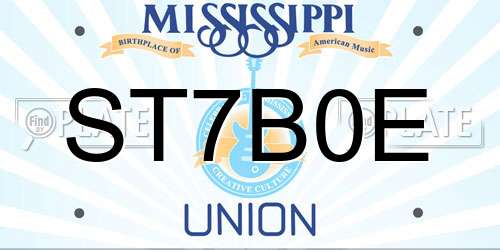ST7B0E Mississippi License Plate