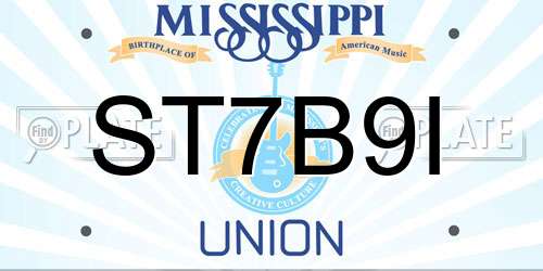 ST7B9I Mississippi License Plate