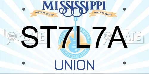 ST7L7A Mississippi License Plate