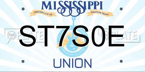 ST7S0E Mississippi License Plate