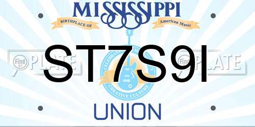 ST7S9I Mississippi License Plate