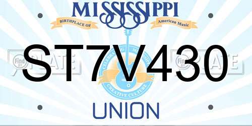 ST7V430 Mississippi License Plate