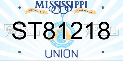 ST81218 Mississippi License Plate