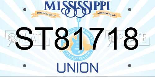 ST81718 Mississippi License Plate