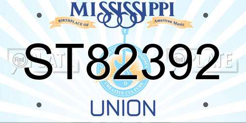 ST82392 Mississippi License Plate