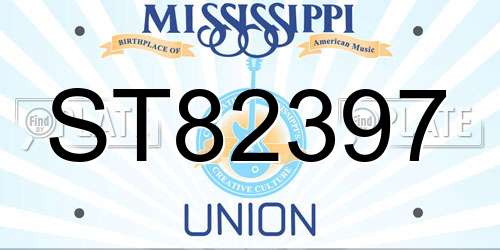 ST82397 Mississippi License Plate