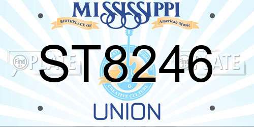ST8246 Mississippi License Plate