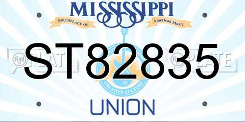 ST82835 Mississippi License Plate
