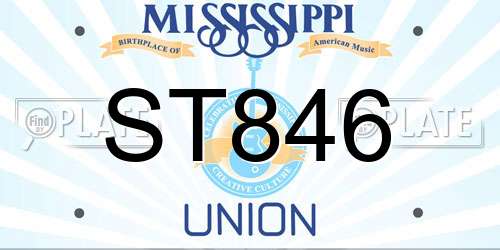 ST846 Mississippi License Plate