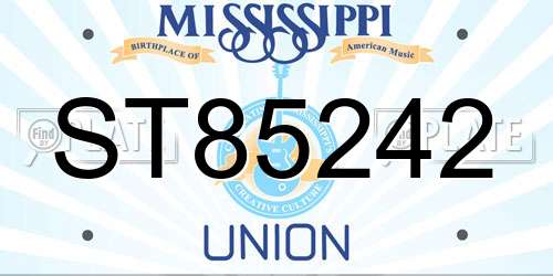 ST85242 Mississippi License Plate