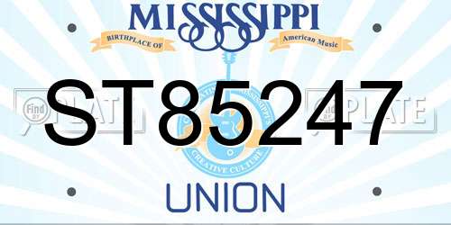 ST85247 Mississippi License Plate