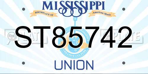 ST85742 Mississippi License Plate